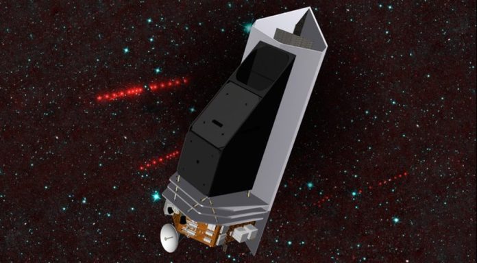 Illustration of NEO Surveyor in space