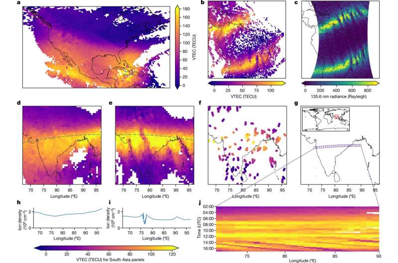 Mapping changes in the ionosphere with smartphones