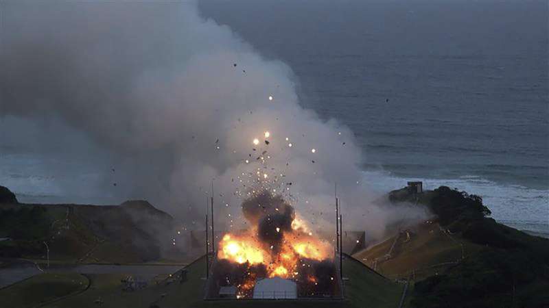 The engine of Japan's flagship new small rocket explodes during a test for a second time