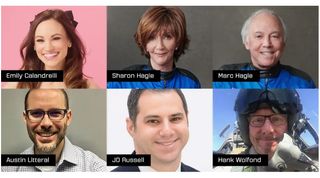 headshots of six people (two women and four men), organized in two rows of three