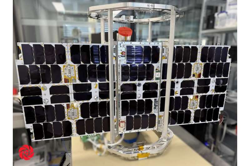 Icarus will be carried on the GENA-OT satellite, shown here with all solar panels delpoyed. Credit: OroraTech Icarus returns to space
