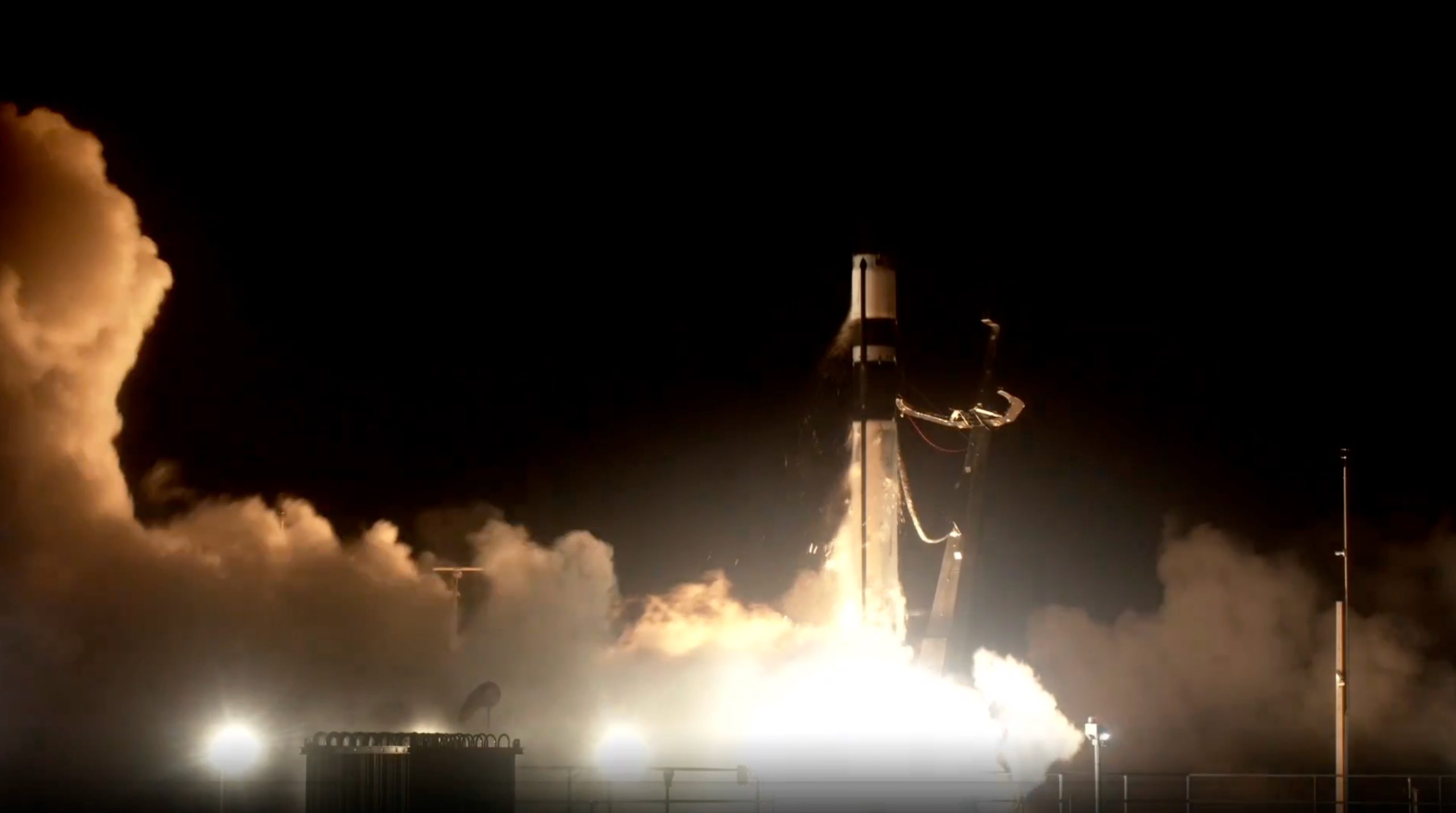 A Rocket Lab Electron vehicle launches the 