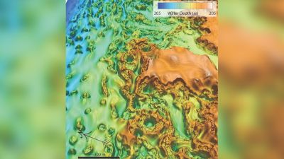 MBARI's mapping AUVs detailed the unusually rough seafloor terrain along the edge of the continental shelf in the Canadian Arctic.