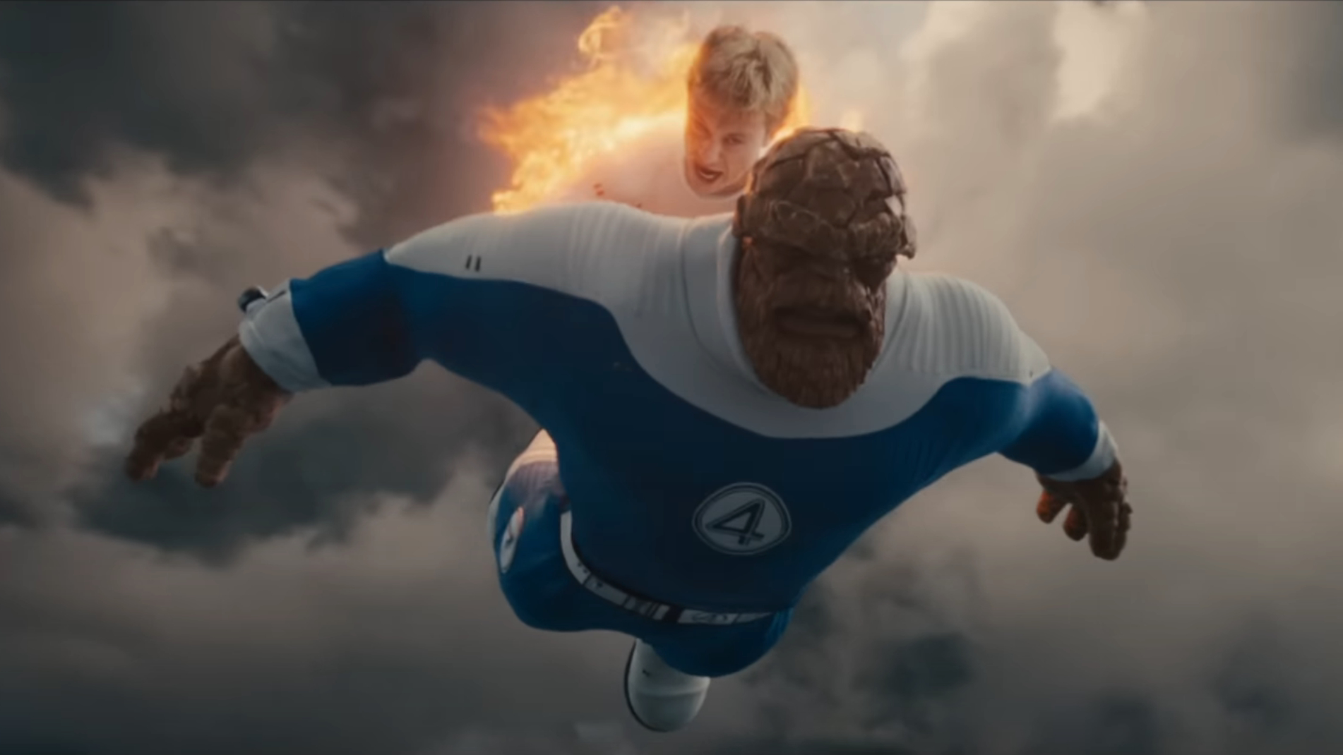 Thing and Human Torch in The Fantastic Four: First Steps