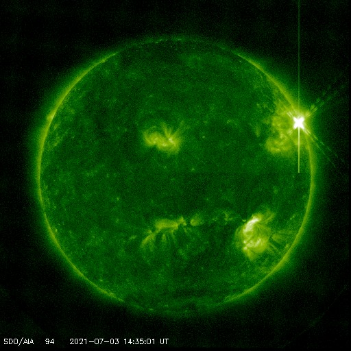 This significant solar flare peaked at 10:29 a.m. EDT on July 3, 2021
