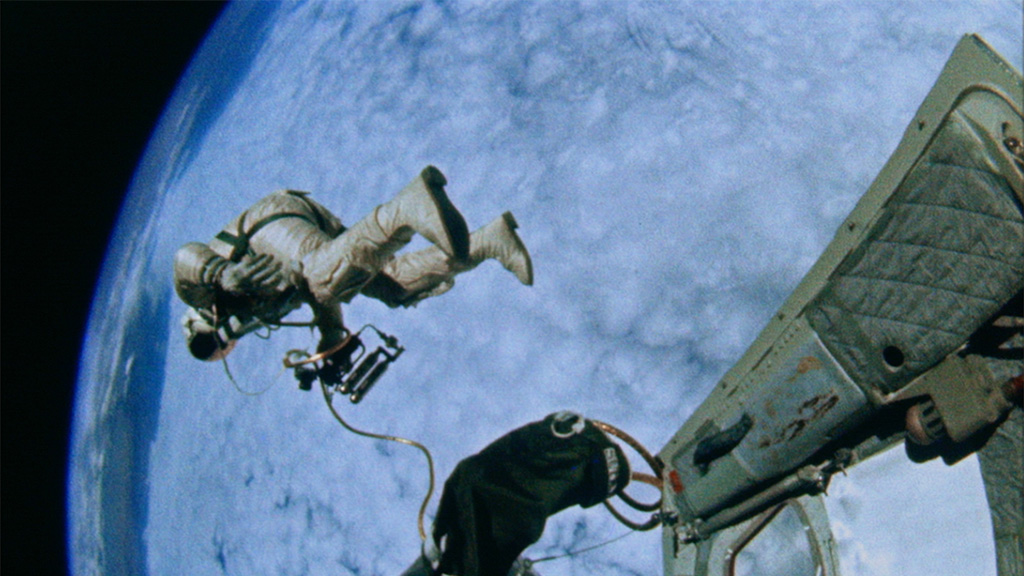 Pictured: Ed White's Spacewalk 3 June 1965 (NASA), from Apollo 1: Destination Moon (Channel 4)