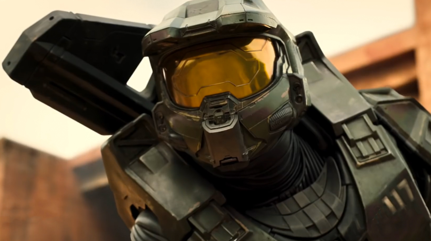 Master Chief in his armor from the Halo TV series.