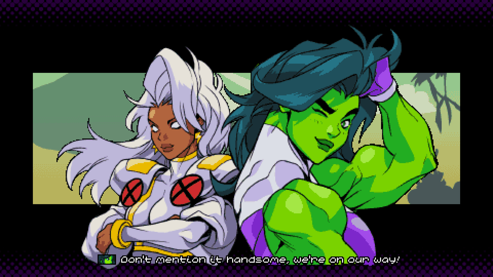 A series of screenshots from the Marvel Cosmic Invasion game, showing cartoon characters fighting.