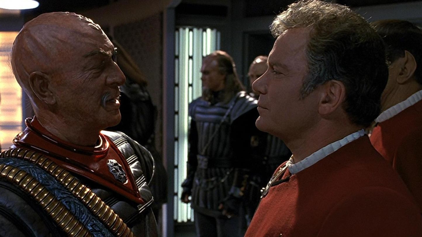 Leonard Nimoy, William Shatner, and Christopher Plummer in Star Trek VI The Undiscovered Country (1991)_Paramount Pictures