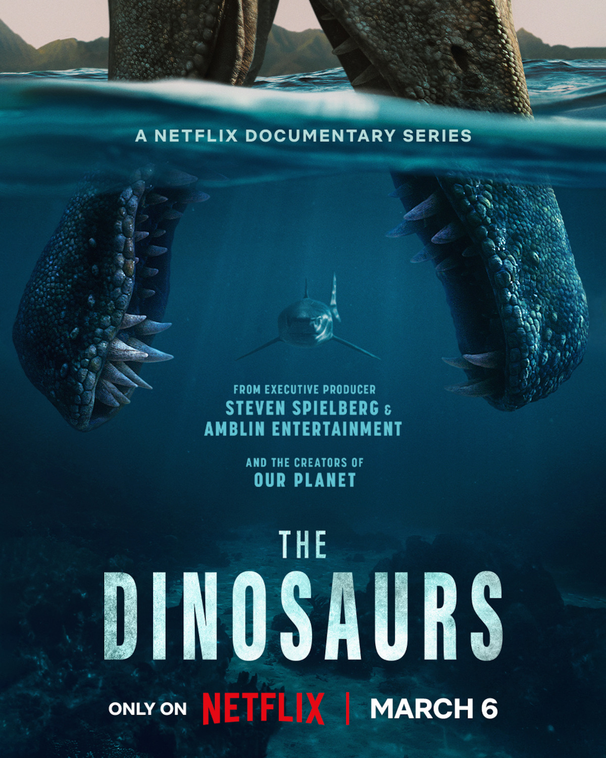 a poster for a new dinosaur documentary series