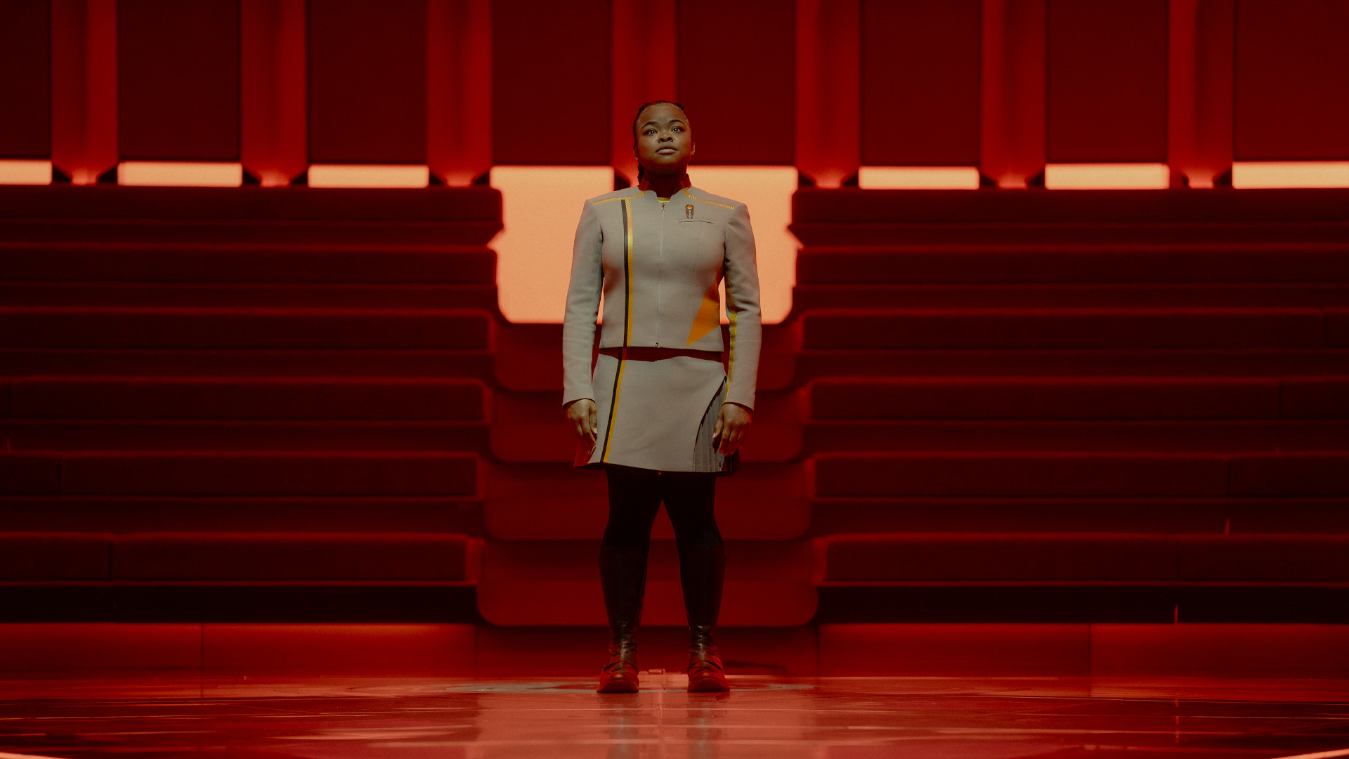 Kerrice Brooks as SAM in season 1, episode 5, of Star Trek: Starfleet Academy streaming on Paramount+. Photo Credit: John Medland/Paramount+