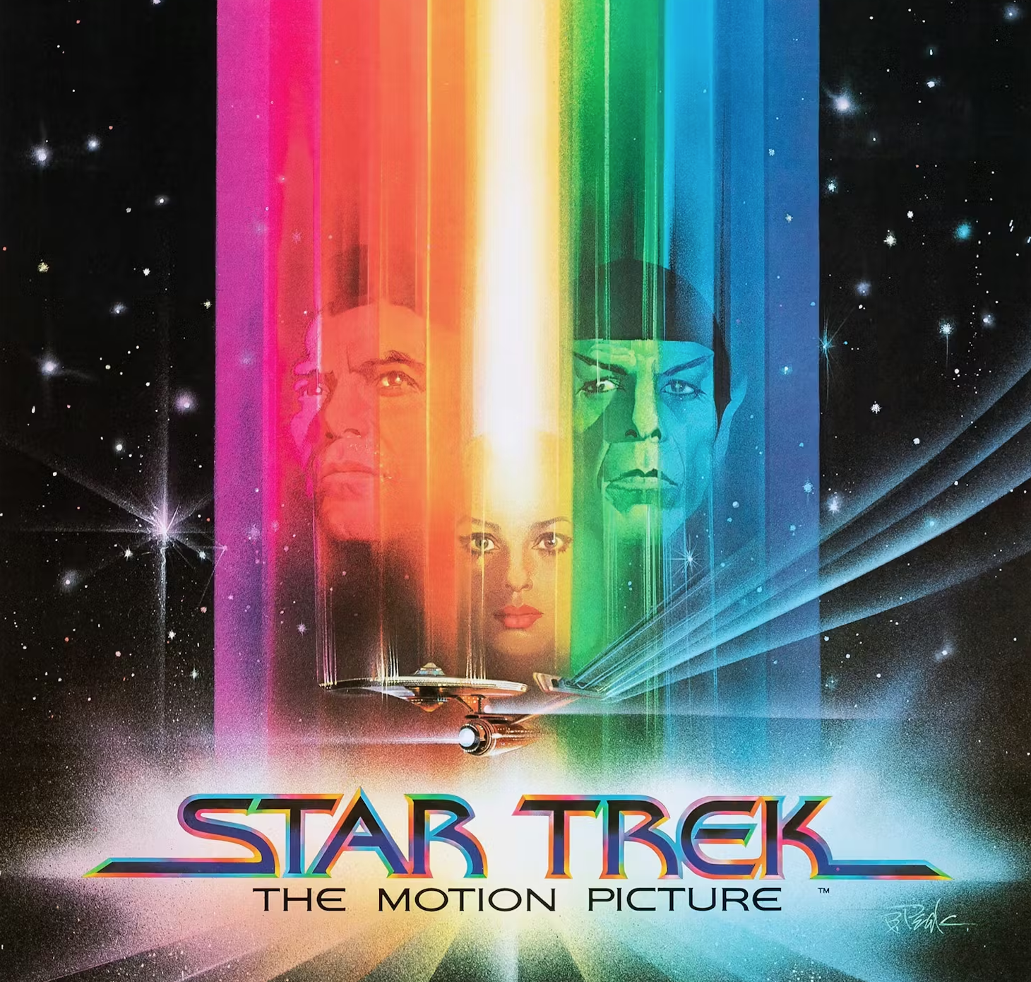 a colorful rainbow poster for a sci-fi movie
