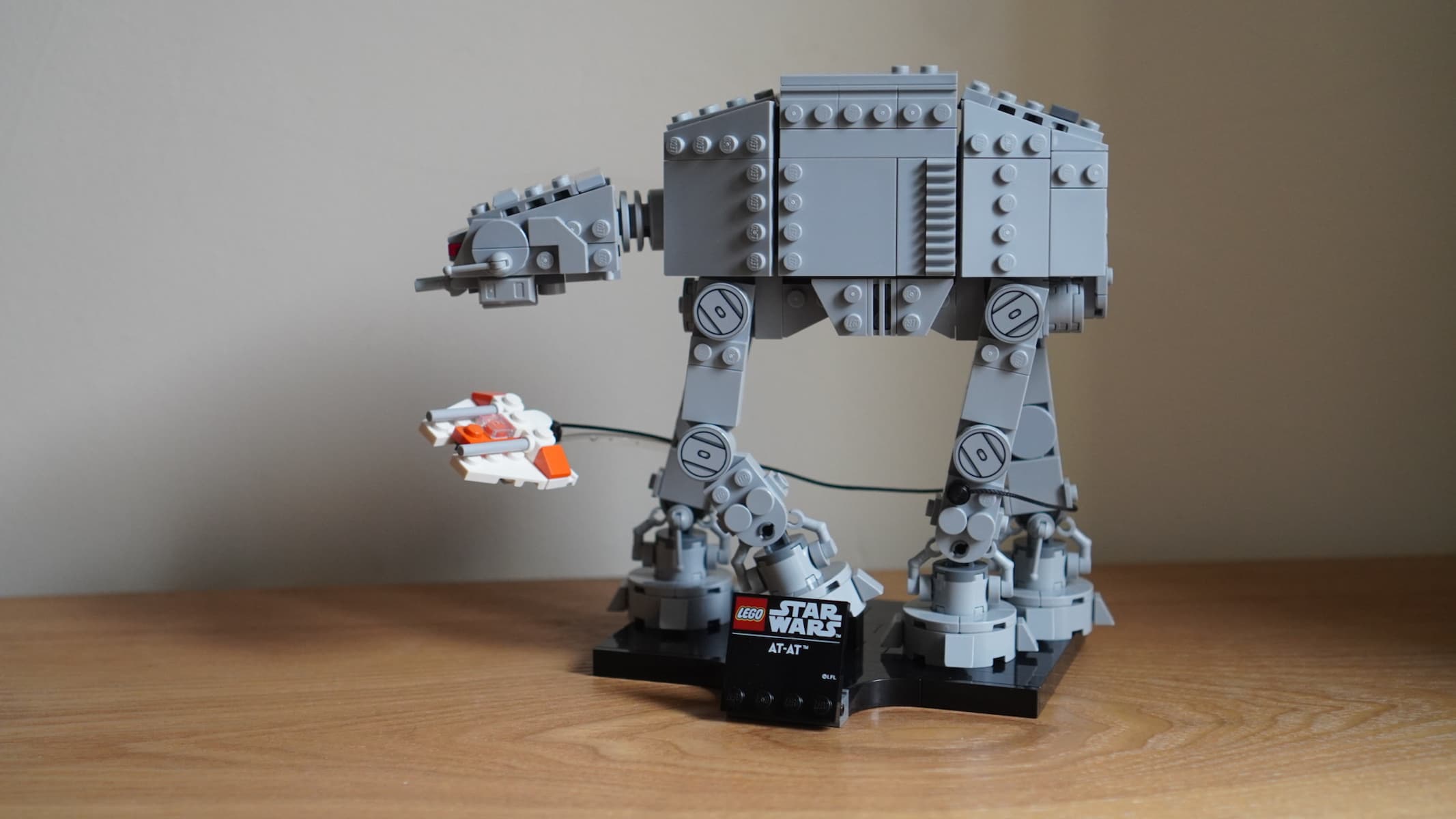 The completed build of Lego Star Wars AT-AT (2026) edition