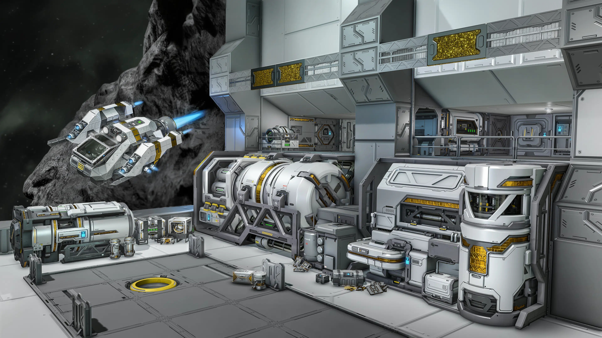 A sci-fi base in the game Space Engineers