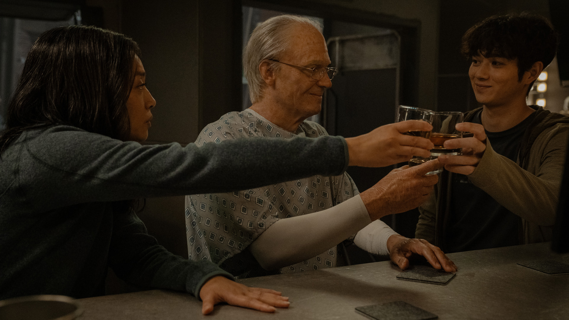 Cynthy Wu, Joel Kinnaman and Sean Kaufman in 
